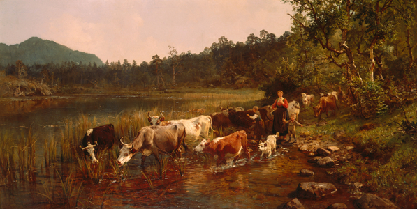 Summer day by the lake, 1876 (oil on canvas)