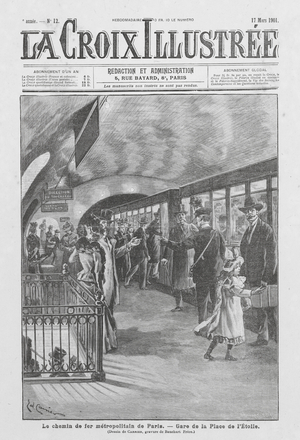 Gare de la Place de l'Etoile, station on the Paris Metro (engraving)