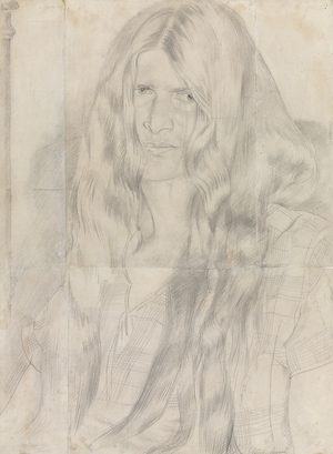 Hilda with Hair Down, 1931 (pencil on five pieces of paper, joined)