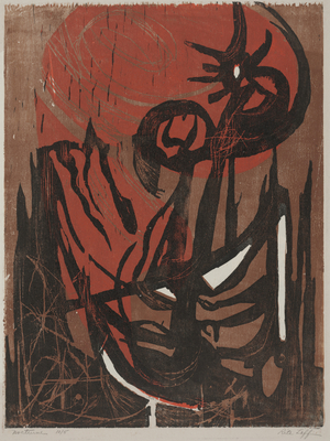 Nocturne (colour woodcut)