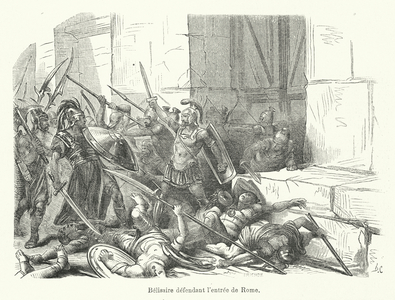 Belisaire defendant l'entree de Rome (engraving)