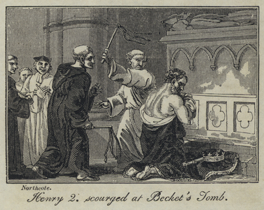 Henry 2 scourged at Becket's Tomb (engraving)