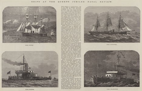 Ships at the Queen's Jubilee Naval Review (engraving)
