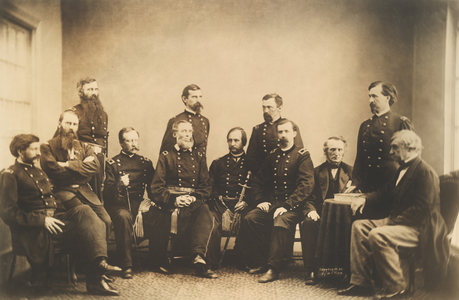 Military commission which tried the Lincoln conspirators (b/w photo)