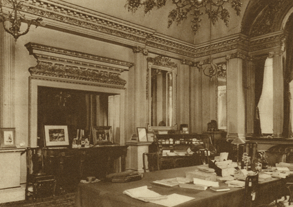 The Lord Mayor of London's private study in the Mansion House (b/w photo)