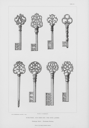Schlussel Aus Dem XVII Und XVIII Jahrh (litho)
