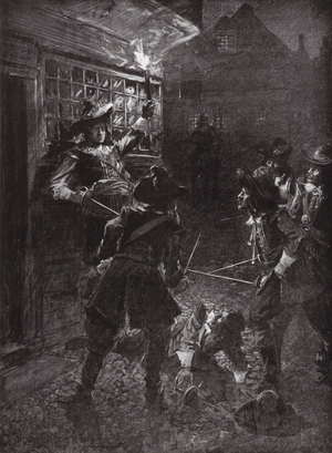 The Attack on Sir John Coventry, 1670 (litho)