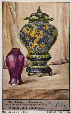 Liebig Chromos. Trade card. Series 1350B, Chinese art, no 2. 1937.