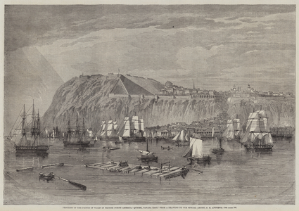 Progress of the Prince of Wales in British North America, Quebec, Canada East (engraving)