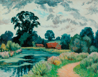 Stormy day on the Itchen (oil on canvas)