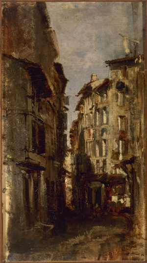 Old houses, between 1850 and 1900 (oil on canvas)