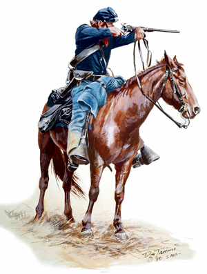 Union Cavalryman with Carbine, 1980 (w/c & gouache on paper)
