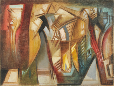 Composition in Red and Green, 1963 (oil on canvas)