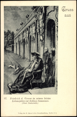 Artist Chodowiecki, Frederick the Great, Sanssouci