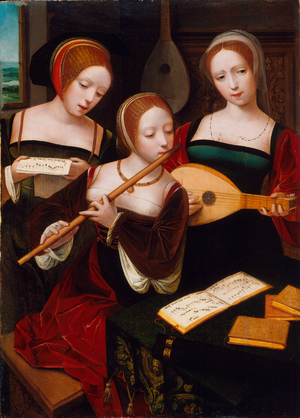Three Musicians, c.1530 (oil on panel)