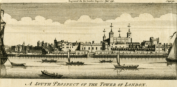 A south prospect of the Tower of London, 1751 (engraving)