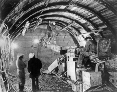 Building of Channel Tunnel, May 8, 1974 (Canceled) (b/w photo)