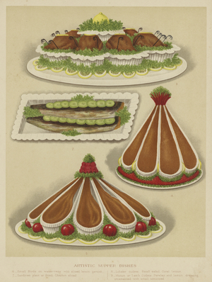 Artistic supper dishes (chromolitho)