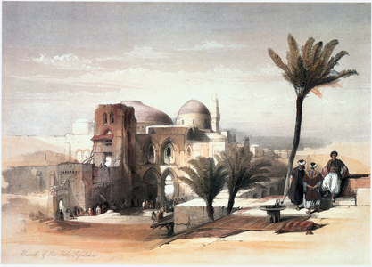 In the Holy Land: Jerusalem, Church of the Holy Sepulchre (engraving)