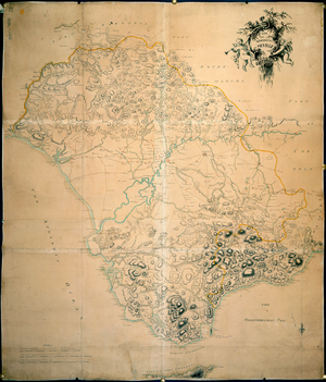 Map of the kingdom of Sevilla, in Spain in 1769.