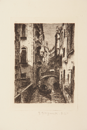 Venetian Canal (etching on white paper)