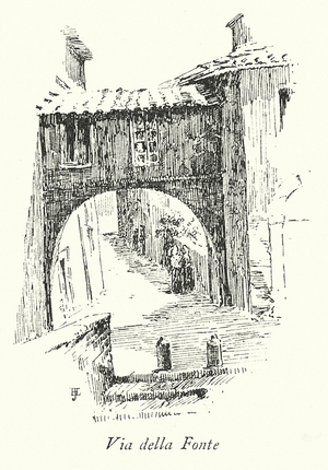 Siena: Via della Fonte (litho)