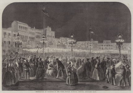 Celebration at Florence of the First Italian National Festival (engraving)