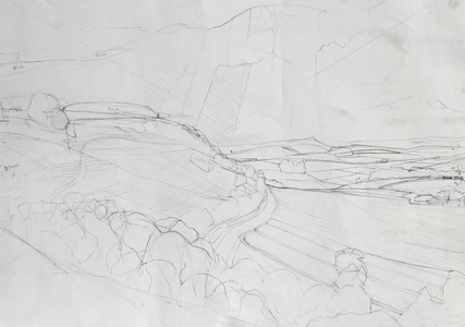 Drawing, Swallow Cliff Study, 2017 (graphite on paper)