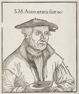 Cosmographia, reverse of title page, 1544 (engraving)