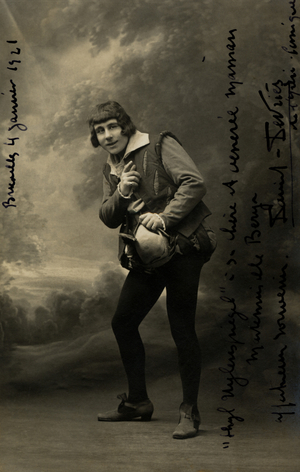 David Devries - signed portrait in role at the Opéra Comique, Paris, France