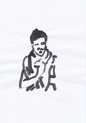 After Swim, 2020 (ink on paper)