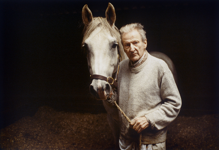 Lucian with grey gelding, 2003 (photo)
