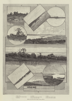 Views on the River Niger, West Africa (engraving)