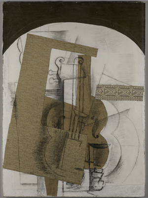 The Violin, 1914 (collage, charcoal & graphite on board)