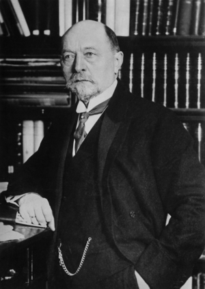Emil von Behring in his study, 1914 (b/w photo)