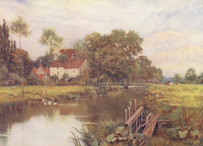Down the flowery meadow (colour litho)