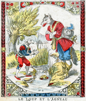 The wolf and the lamb, late 19th century (illustration)