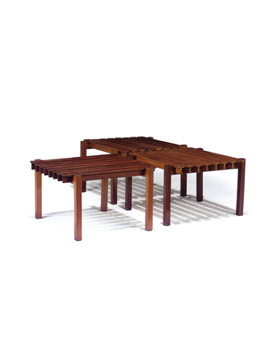 Three occasional tables, 1959 (birch & walnut)