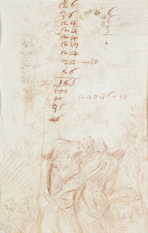 Fragmentary copy, 1710-15 (red chalk on ivory laid paper)