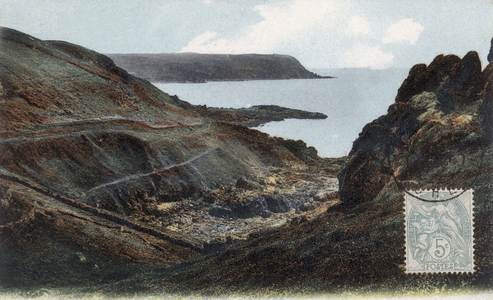 La Hague, France: the cliff, postcard, 1906
