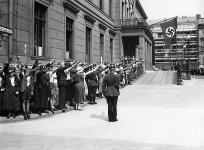 Commemoration of President Paul von Hindenburg in Berlin, 1934 (b/w photo)