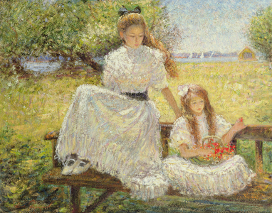 Sisters by the Sea (oil on canvas)