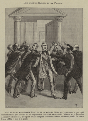Freemasons and patriotism (engraving)