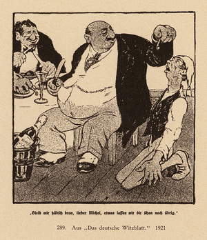 German antisemitic cartoon, 1921 (litho)