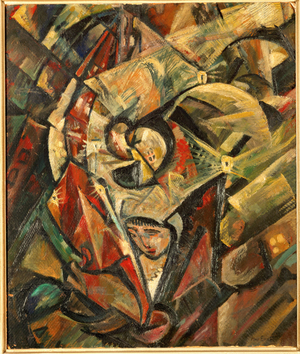 Max Ernst, selfportrait (oil on cardboard)