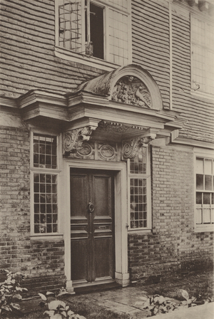 House at Burwash, Doorway (b/w photo)