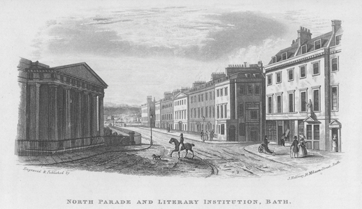North Parade, Literary Institution, Bath (engraving)