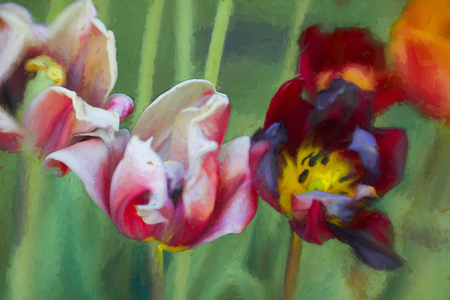 Bright Tulips, 2018 (digital painting)