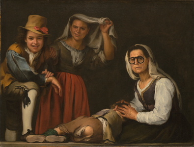 Four Figures on a Step, c.1655-60 (oil on canvas)