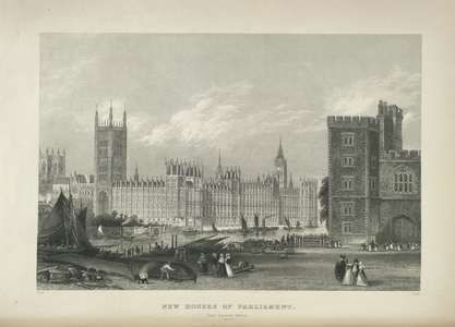 New Houses of Parliament. From Lambeth Palace